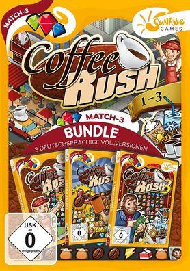 Coffee Rush 1-3 Sunrise Games PC Spiel Match 3 Neu & OVP