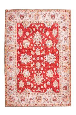 Orient Teppich Kurzflor Rot 160x230 Wohnzimmer Bordüre Perser Motiv Muster