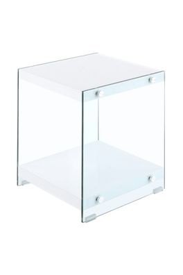 Beistelltisch Glas Kubus Würfel Nachttisch Schlafzimmer Hochglanz 35 x 35 cm