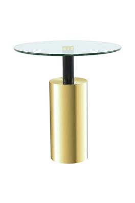 Couchtisch Rund Glas Platte Gold Fuss Chrome Silber Beistelltisch Nachttisch