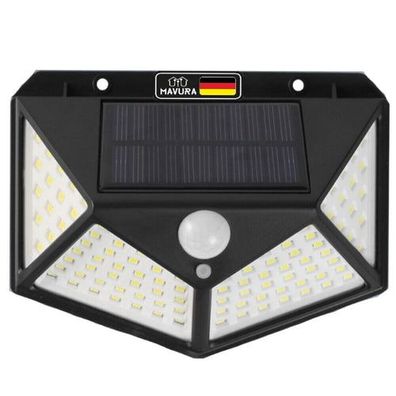 SolarMAX LED Solar Wandlampe Bewegungsmelder Solarlampe für Außen 270° 308 LED