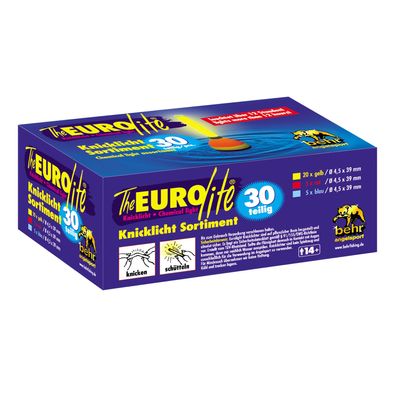 30 St. Behr Knicklicht Eurolite Knicklichter 4,5x39cm Gelb Rot Blau 10-44400