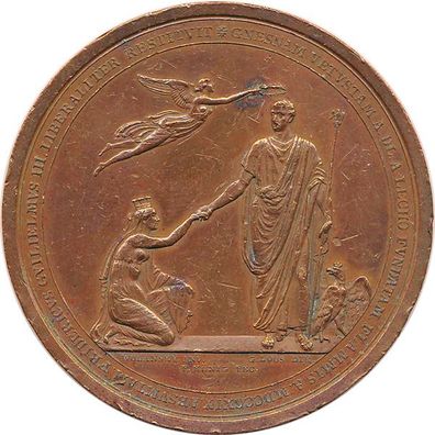 Preussen Medaille 1823 Friedrich Wilhelm III - Wiederaufbau der Stadt Gnesen ss*