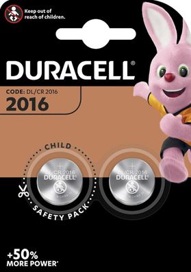 2er Blister Duracell Lithium-Knopfzelle Batterie CR2016