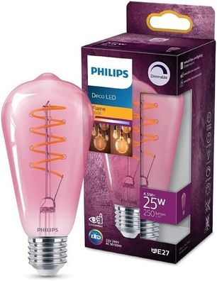 Philips LED Classic E27 Giant Pink Lampe, 4,5 W
