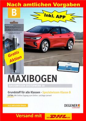 Fahrschule Fragebogen Degener Maxi Bogen + APP Theoriefragen Übungsbogen 04/2023