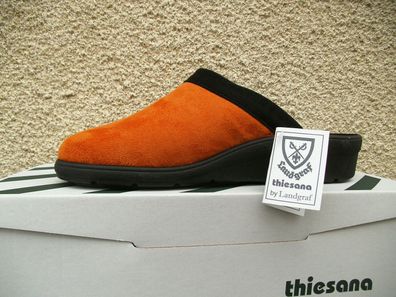 Thiesana Damen Hausschuhe, Pantoffeln Silvi orange Gr. 38 - 42 Made in Germany