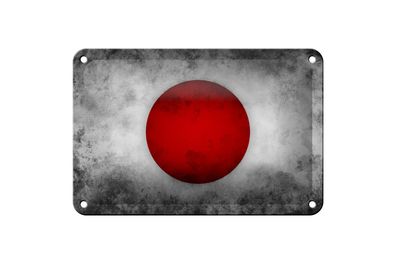 Blechschild Flagge 18x12 cm Japan Fahne Metall Deko Schild