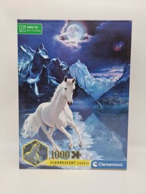 The White Stallion Clementoni Fluorescent Puzzle 1000 Teile 50x69cm NEU