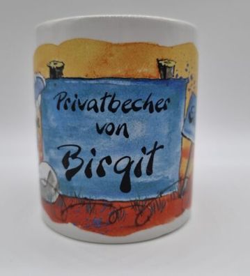Diddl Maus Privatbecher von Birgit Tasse Vintage Springmaus Mug henkeltasse