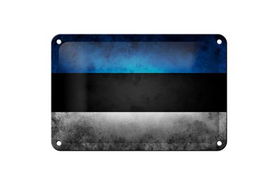 Blechschild Flagge 18x12 cm Estland Fahne Metall Deko Schild