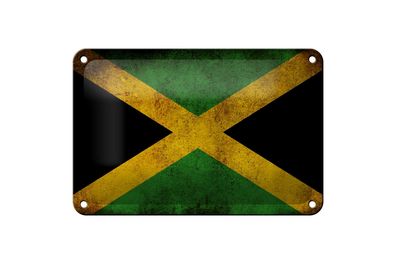 Blechschild Flagge 18x12 cm Jamaika Fahne Metall Deko Schild