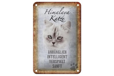 Blechschild Spruch 12x18 cm Himalaya Katze sanft Geschenk Deko Schild