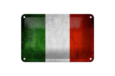Blechschild Flagge 18x12 cm Italien Fahne Metall Deko Schild