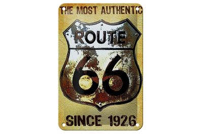 Blechschild Retro 12x18 cm Wappen Route 66 since 1926 USA Deko Schild