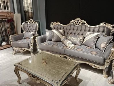 Luxus Wohnzimmer Möbel Sessel Hochwertiger Sessel Sessel Grau Neu Relax