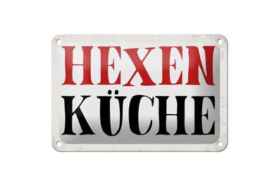 Blechschild Spruch 18x12 cm Hexen Küche Geschenk Metall Deko Schild