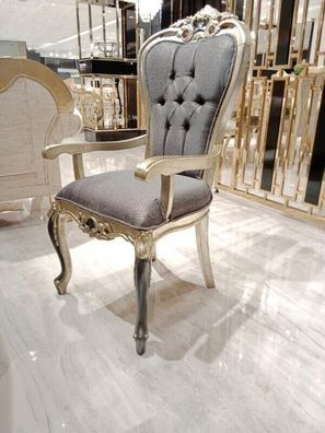 Exklusives Esszimmer Stühl Gemütlicher Stuhl Holz Textil Esszimmer Stühle