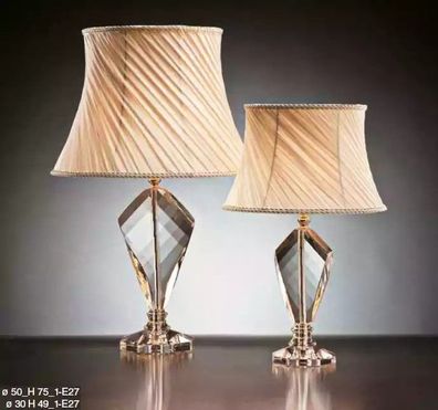 Tischleuchte Beige Antik Stil Tisch Lampe Kristall Leuchte Lampen Leuchten