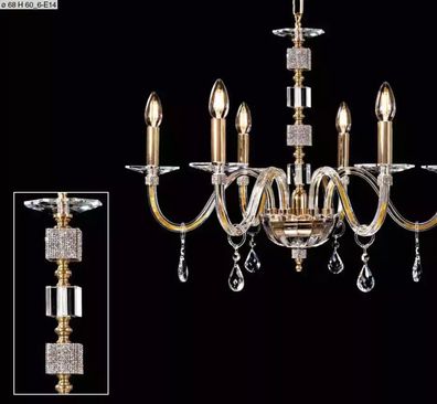 Luxuriöse Kristall Deckenleuchte Kerzenlampe Deckenlampe Stil Design