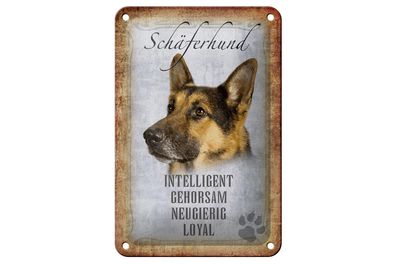 Blechschild Spruch 12x18 cm Schäferhund Hund Geschenk Metall Deko Schild