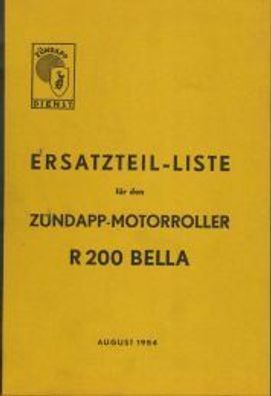 Ersatzteilliste für Zündapp Motorroller R 200 Bella, Zweirad, Oldtimer, Klassiker