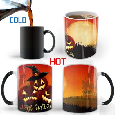 Frohes Halloween Thermoeffekt Tasse Horror kürbis Heat Changing Mug für Kinder&Fans