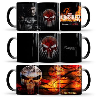 Film The Punisher Skull Thermoeffekt Tasse Antiheld Heat Changing Mug für Kinder&Fans