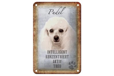 Blechschild Spruch 12x18 cm Pudel Hund aktiv Geschenk Metall Deko Schild