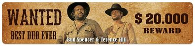 Wanted - Bud Spencer - Terence H, Straßenschild - Magnet, Blech 16 x 3,5 cm, STRMT 06