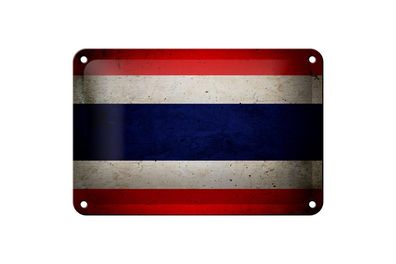 Blechschild Flagge 18x12 cm Thailand Fahne Metall Wanddeko Deko Schild