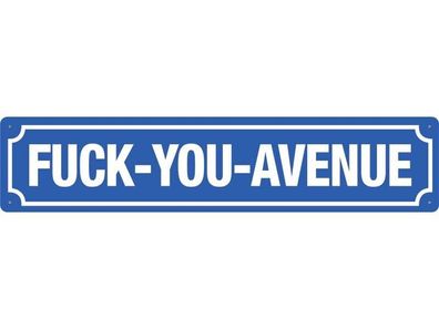 Fuck-you-Avenue, Straßenschild aus Blech 46x10 cm, STR 160