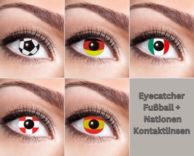 Farbige Flaggen Kontaktlinsen verschiedene Nationen