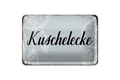 Blechschild Spruch 18x12 cm Kuschelecke Geschenk Metall Deko Schild