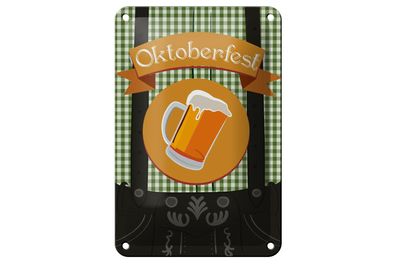 Blechschild Alkohol 12x18 cm Bier Oktoberfest Metall Deko Schild