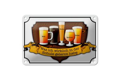Blechschild Spruch 18x12 cm Bier Maß Alt Weiße Berliner Deko Schild