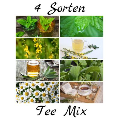 4 Sorten TEE MIX - Zitronenmelisse, Odermennig, Echter Salbei & Echte Kamille