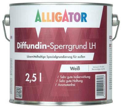 Alligator Diffundin-Sperrgrund LH 2,5 Liter weiß
