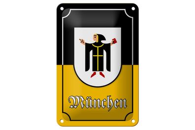 Blechschild Hinweis 12x18 cm München Stadtwappen Bayern Deko Schild