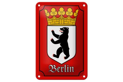 Blechschild Hinweis 12x18 cm Berlin Wappen Bundesland Deko Schild