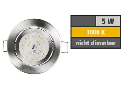 LED Einbauleuchte McShine ''Slim'' 82x28mm, 5W, 400lm, 4000K, Edelstahl gebürstet