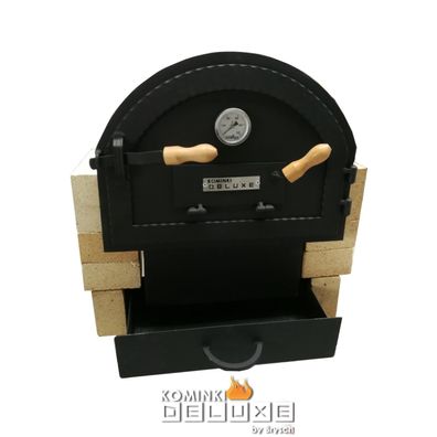 Holzbackofentuer mit Aschefallsystem Einzeln Milano Gusstür Aschefalltür