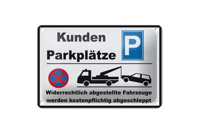Blechschild Parken 18x12 cm Parkplatz Kunden widerrechtlich Deko Schild