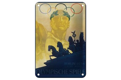 Blechschild Spruch 12x18 cm Olympische Spiele Berlin 1936 Deko Schild