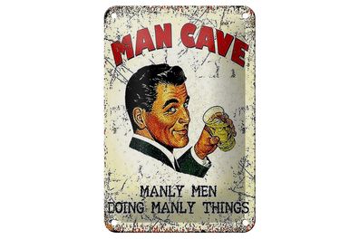 Blechschild Retro 12x18 cm Man Cave manly men manly things Deko Schild