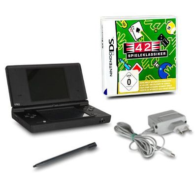 Nintendo DSi Handheld Konsole schwarz#81A + Ladekabel + Spiel 42 Spieleklassiker