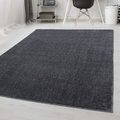 Teppich Kurzflor Grau Farben Wohnzimmer Uni Teppich Einfarbig Oeke-Tex