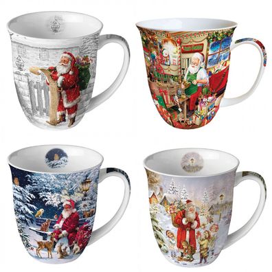 1 Kaffeebecher Weihnachten Weihnachtsmann, Santa Claus, Henkelbecher Tasse Nikolaus