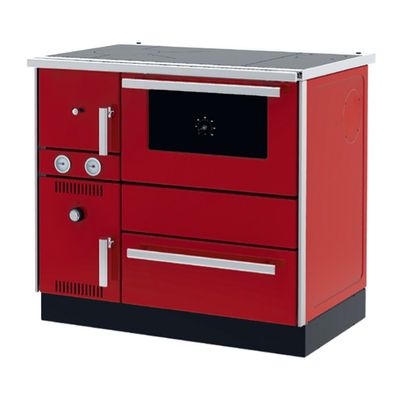 Holzofen (7,44 kW) + Boiler (20,1 kW) Sannover 27 kW Rot