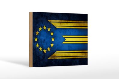Holzschild Flagge 18x12 cm Europa Fahne Holz Deko Schild